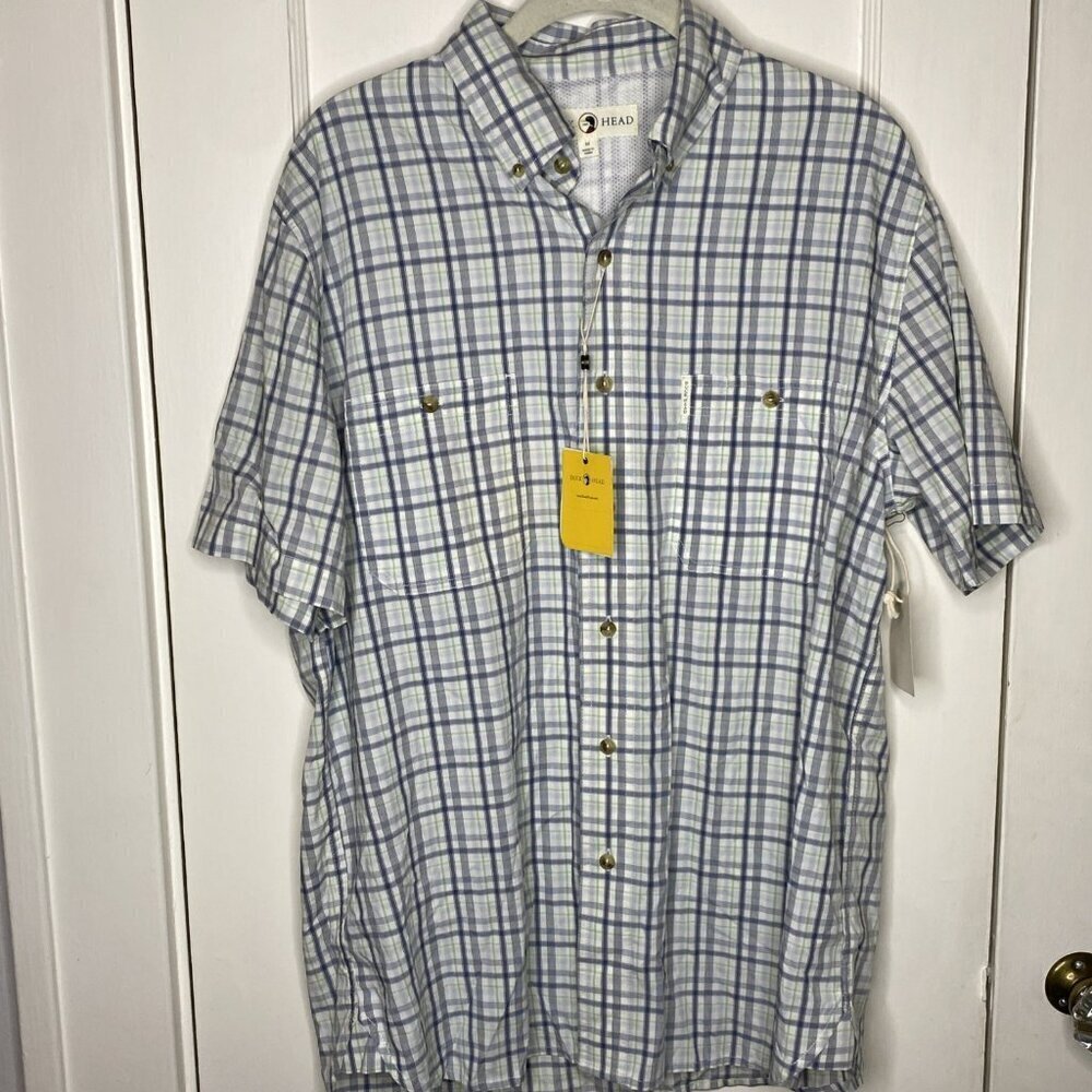 Men’s Duck Head Short Sleeve Shirt Performance VINTAGE BLUE Size M MSRP $108 #3